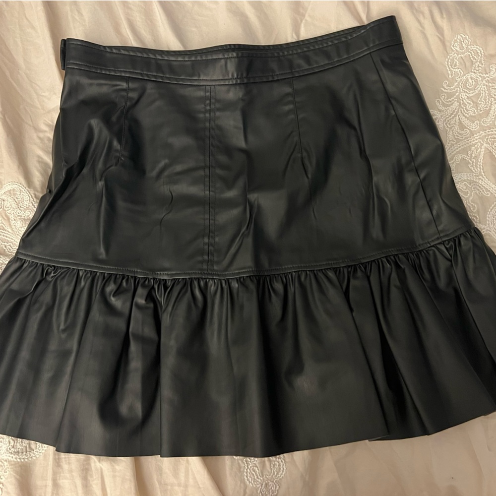 Black faux leather skirt